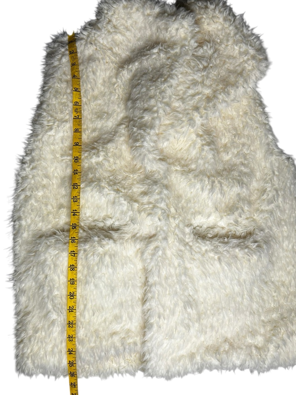 Johnny Was Pete & Greta Sherpa Faux Fur Vest Ivory Cream Snap Front Womens L - Picture 10 of 10